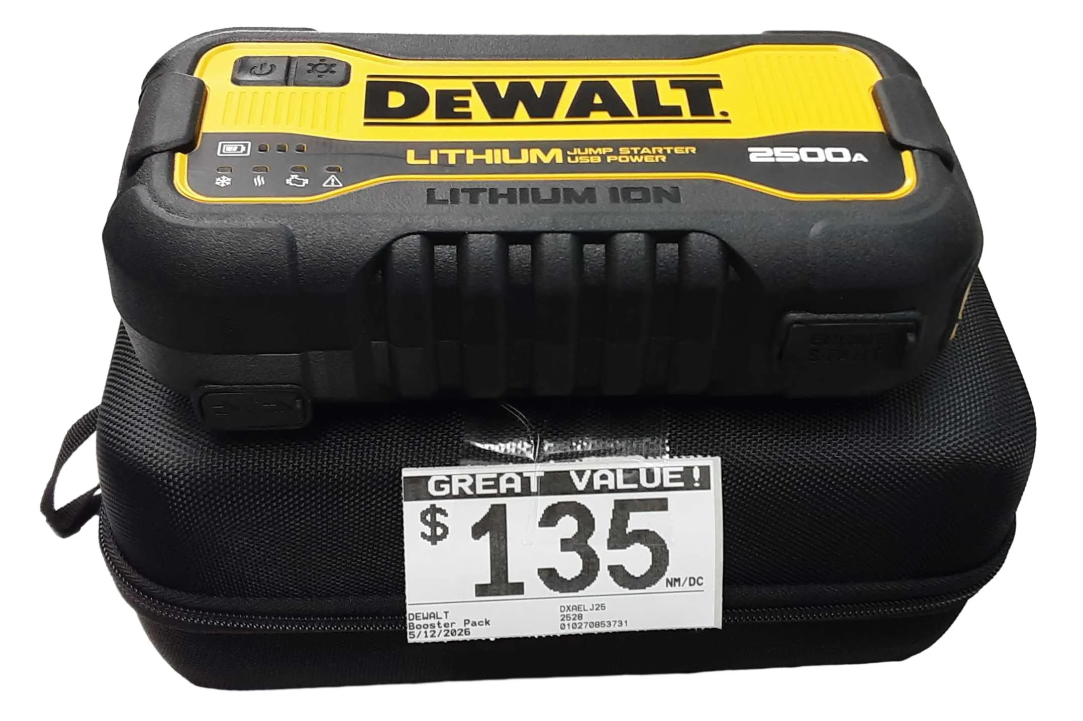 Dewalt Dxaelj25 Yellow Battery Booster / Jumper
