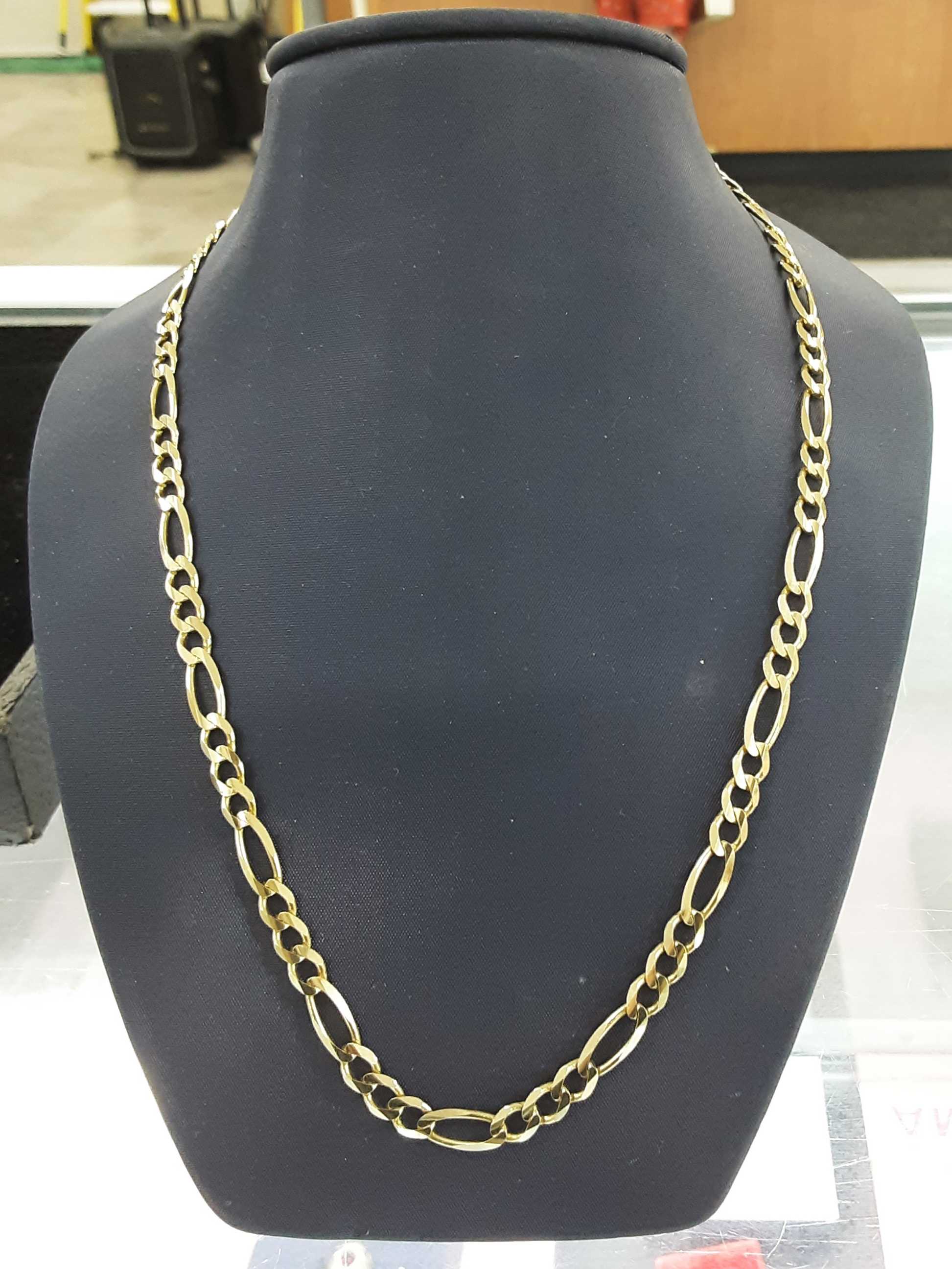 Figaro Chain - Yellow Gold 14k (.585) 17.5 grams 23 inch - Image 2