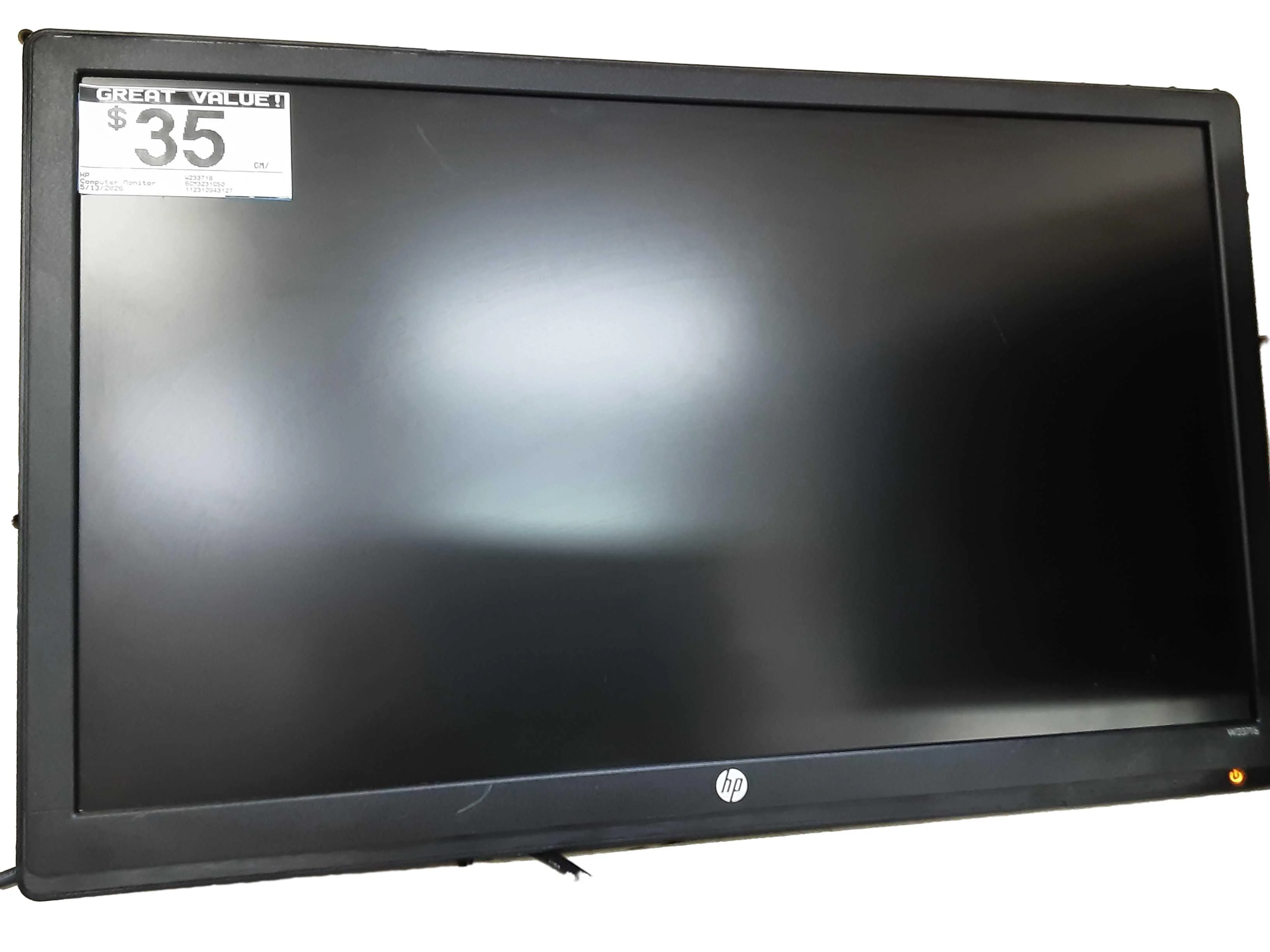 Hp W23371b Black Computer Monitor