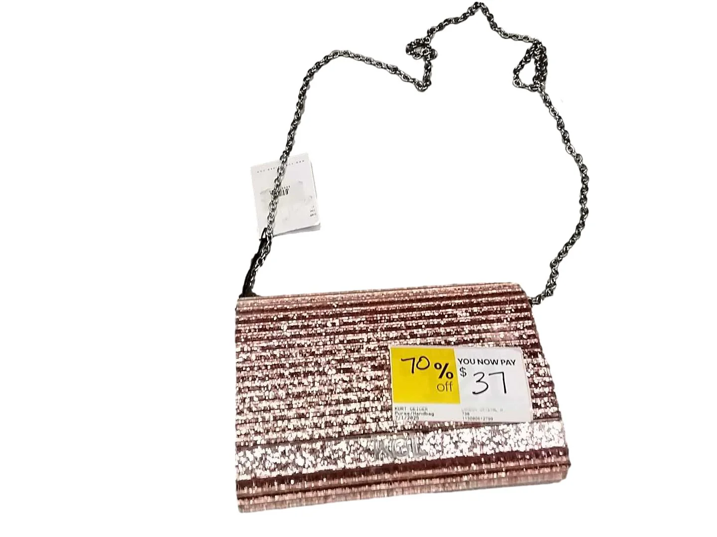 Kurt Geiger London Crystal And Sequin Pink Purse / Handbag