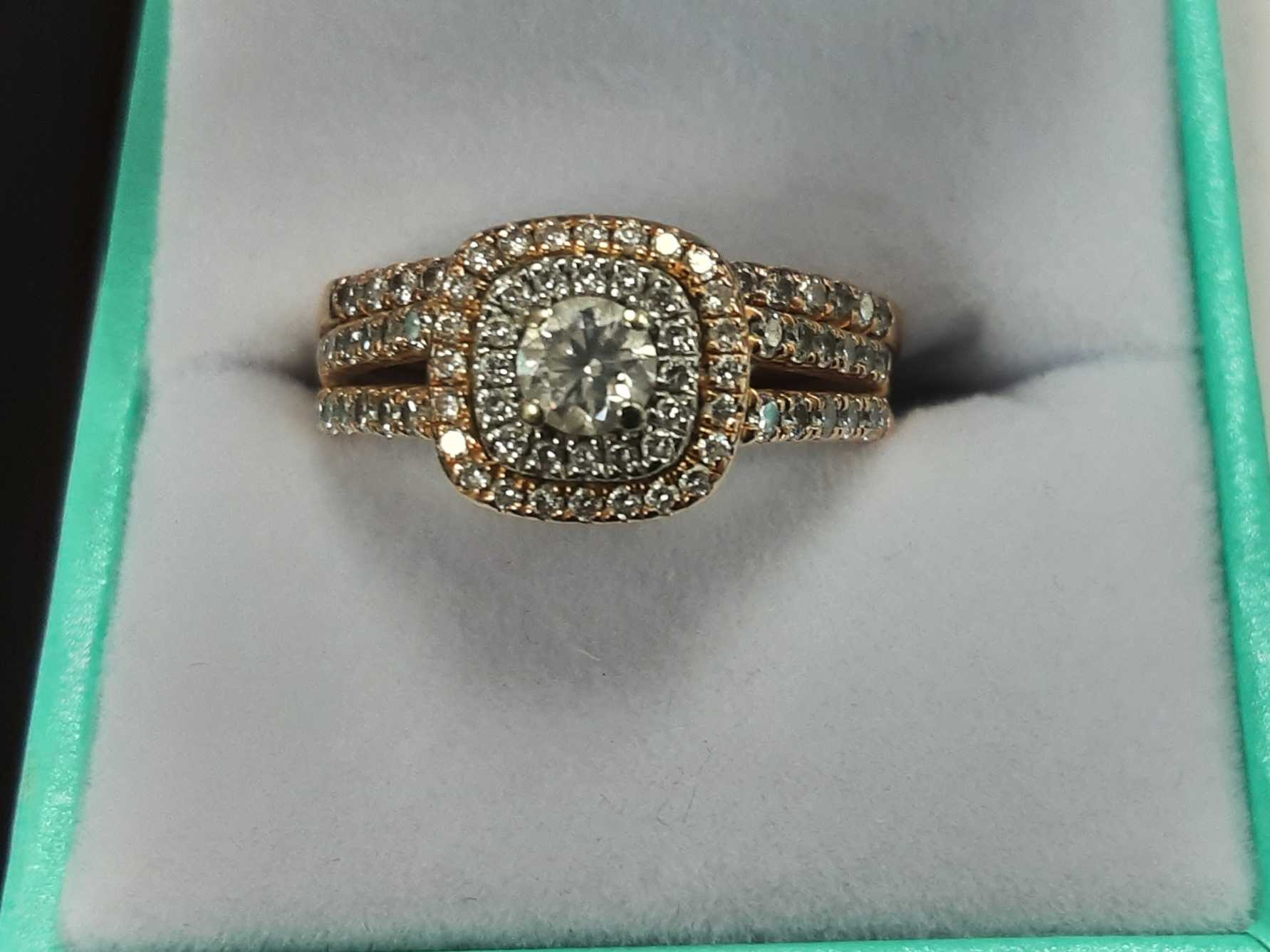 Ring - Engagement Set - Rose Gold 18k (.750) 5.7 grams Size 8.5